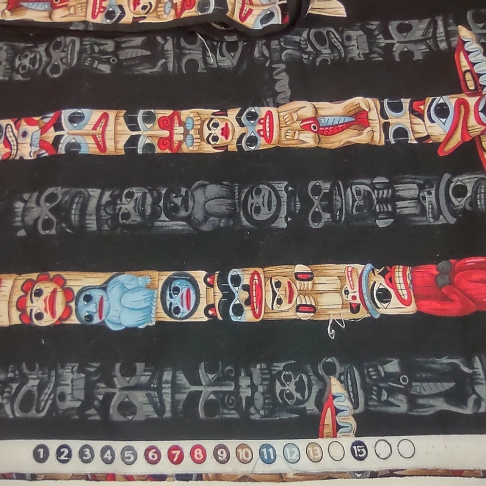 Colorful Totem Pole Patterned Fabric - Picture 3 of 5
